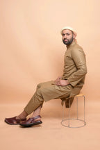 baraqah wooden color kurta pajama for men
