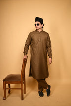 wooden color pathan kameez shalwaar for men 