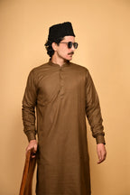 wooden color pathan kameez shalwaar for men 