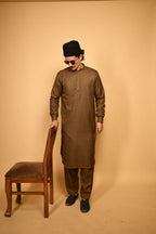 wooden color pathan kameez shalwaar for men 