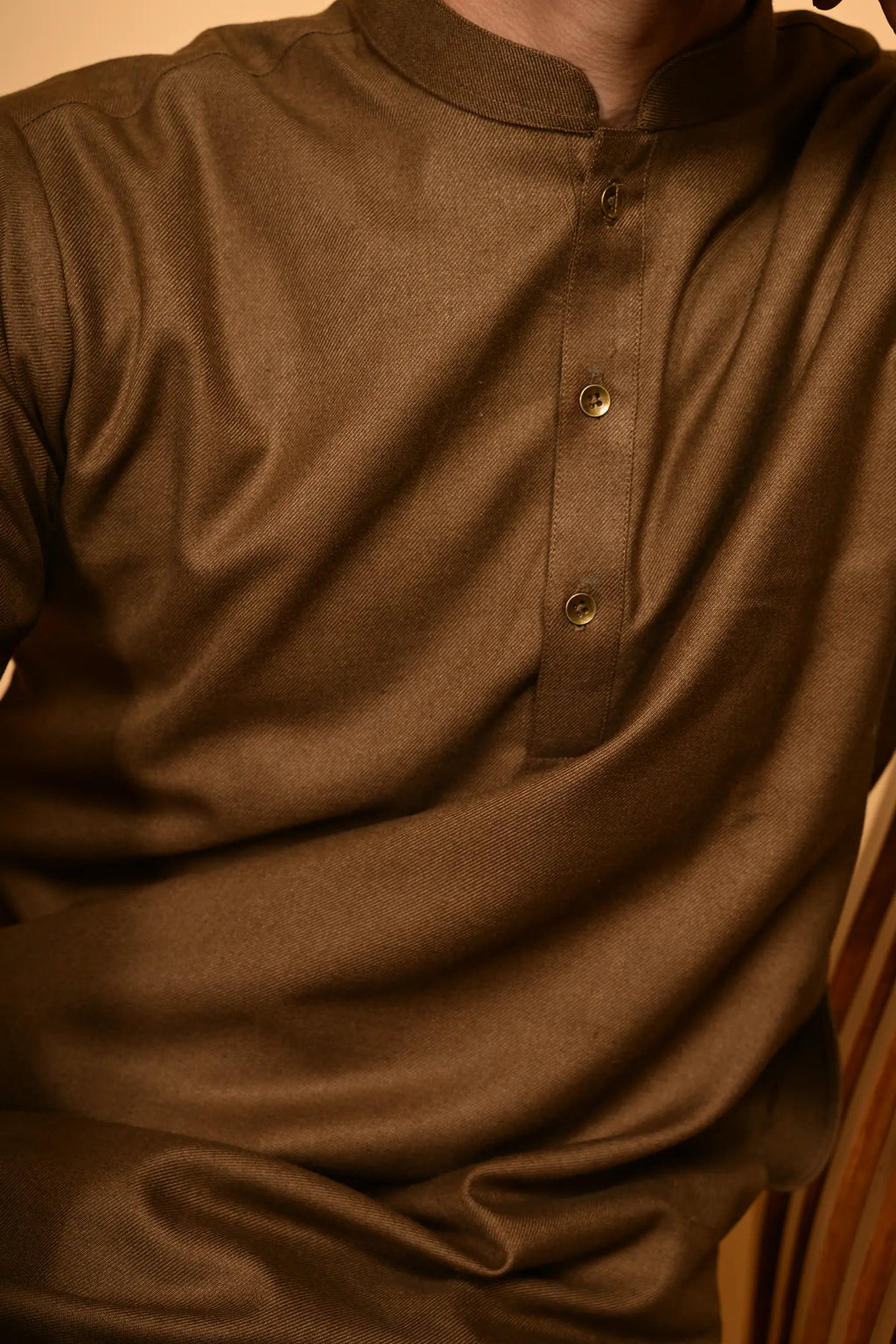 wooden color pathan kameez shalwaar for men 