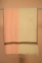 baraqah white printed pure pashmina female stole 