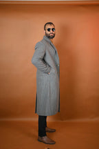 baraqah grey color overcoat for men