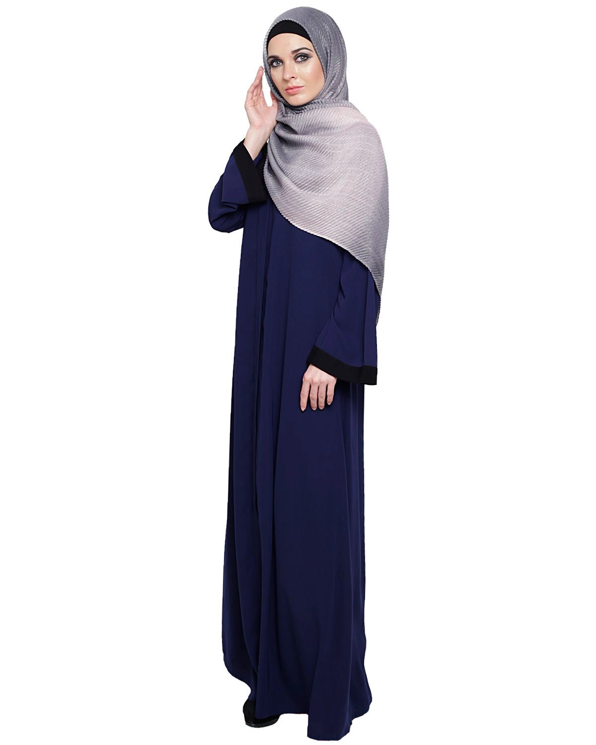 baraqah female blue color modest fashion abaya for women