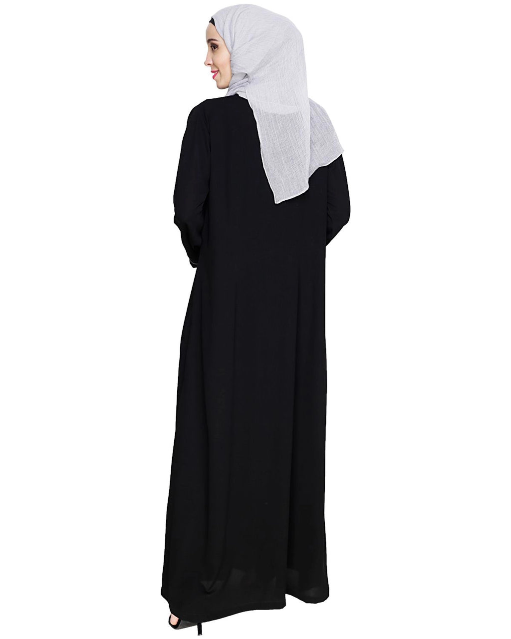 baraqah female black color modest fashion abaya for women