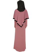 baraqah female pink color modest fashion abaya dress for women 