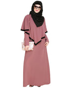 baraqah female pink color modest fashion abaya dress for women 