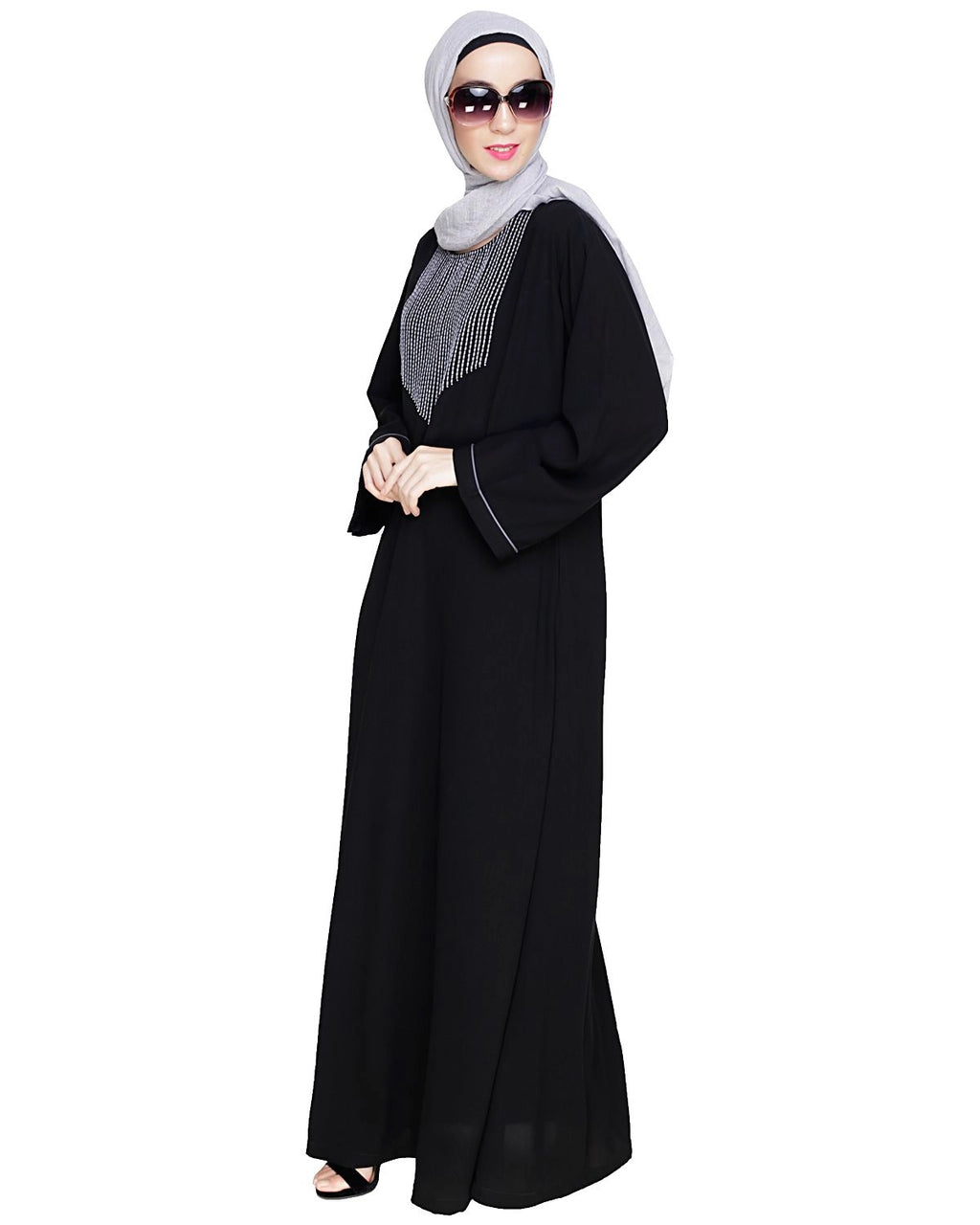 baraqah female black color modest fashion abaya for women