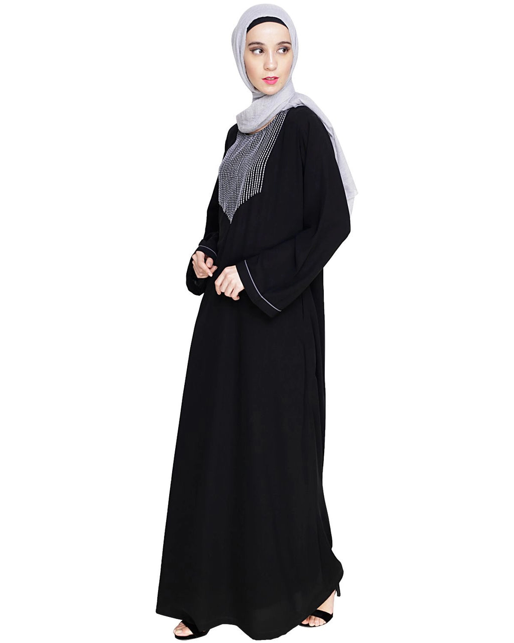 baraqah female black color modest fashion abaya for women
