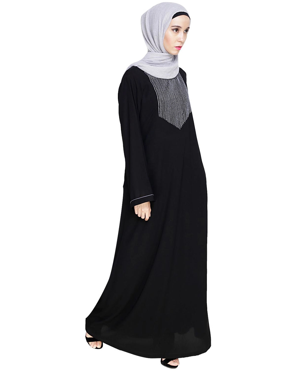 baraqah female black color modest fashion abaya for women