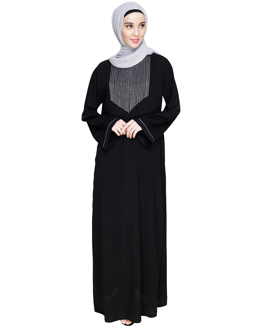 baraqah female black color modest fashion abaya for women