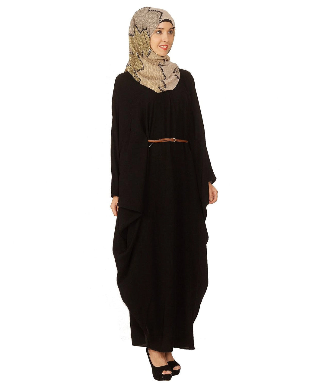 baraqah female black modest fashion abaya 