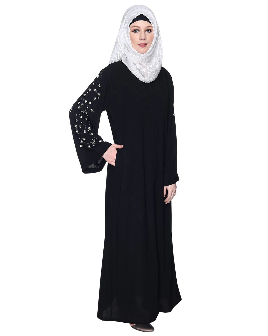 baraqah female black color modest fashion abaya for women