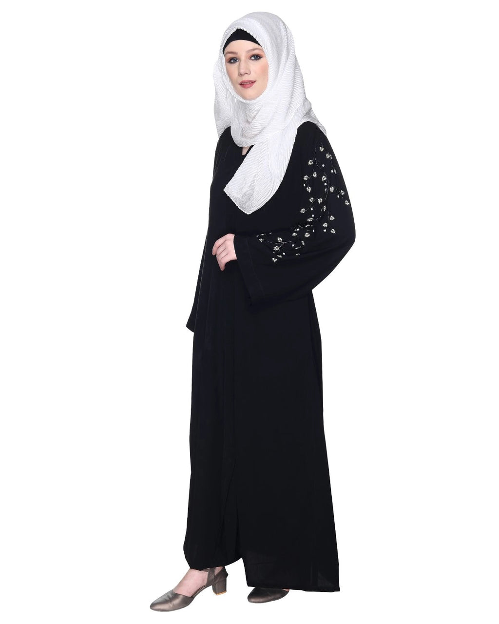 baraqah female black color modest fashion abaya for women