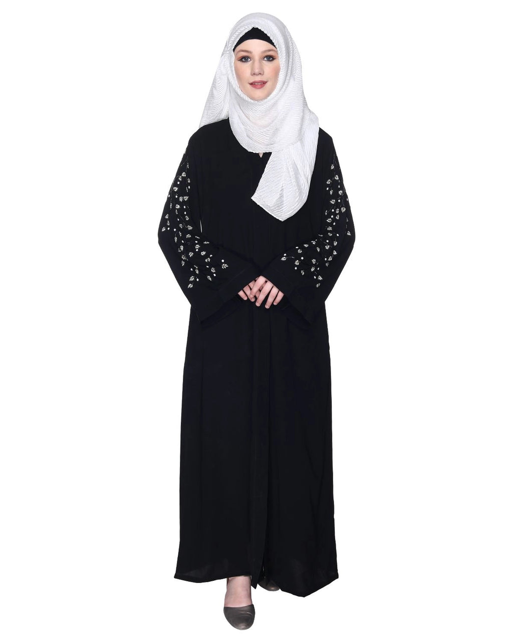 baraqah female black color modest fashion abaya for women