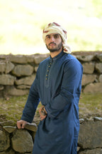baraqah men blue color summer kurta pajama 