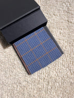 Dusty Blue With Tan Houndstooth Handmade Tweed

