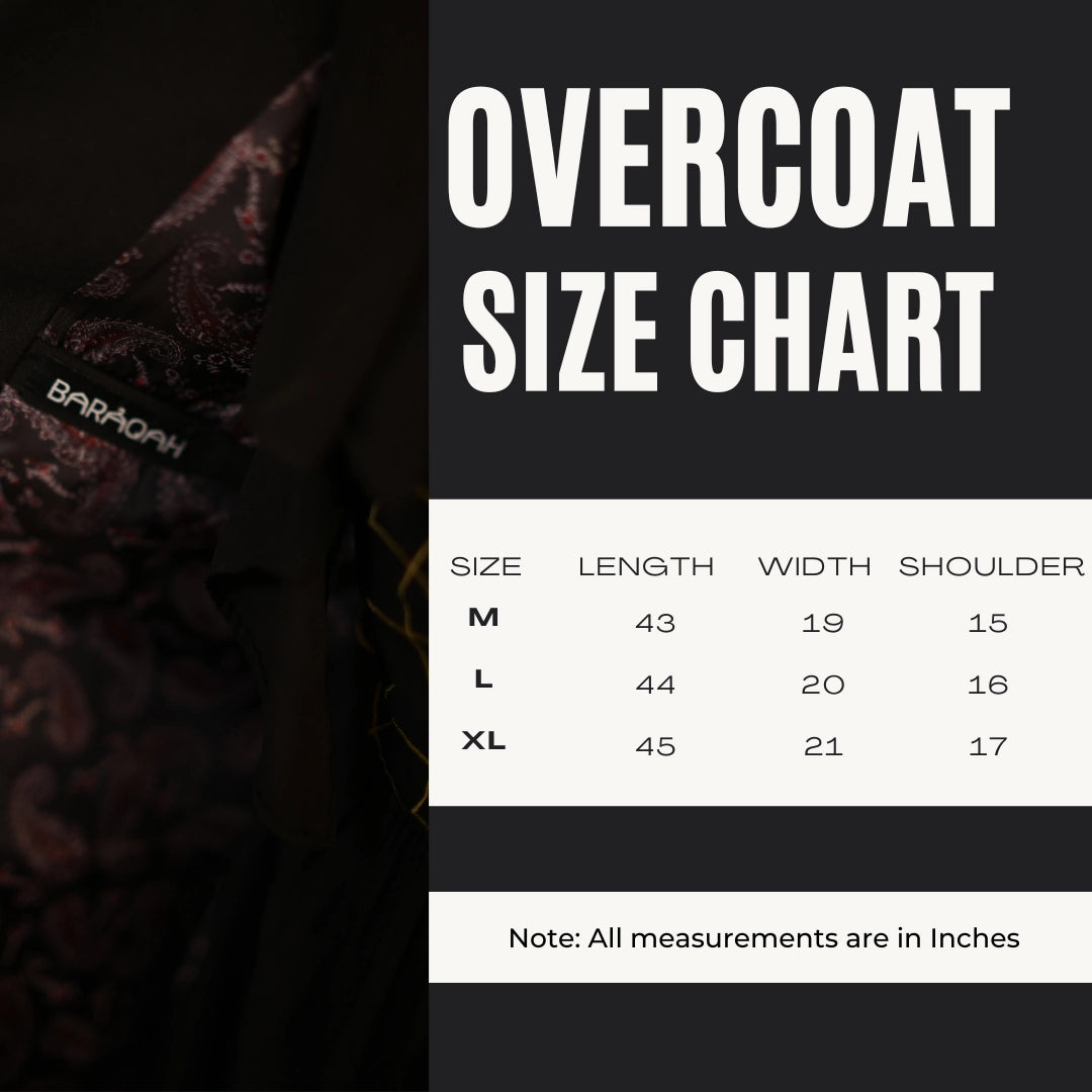 baraqah female overcoat size chart 