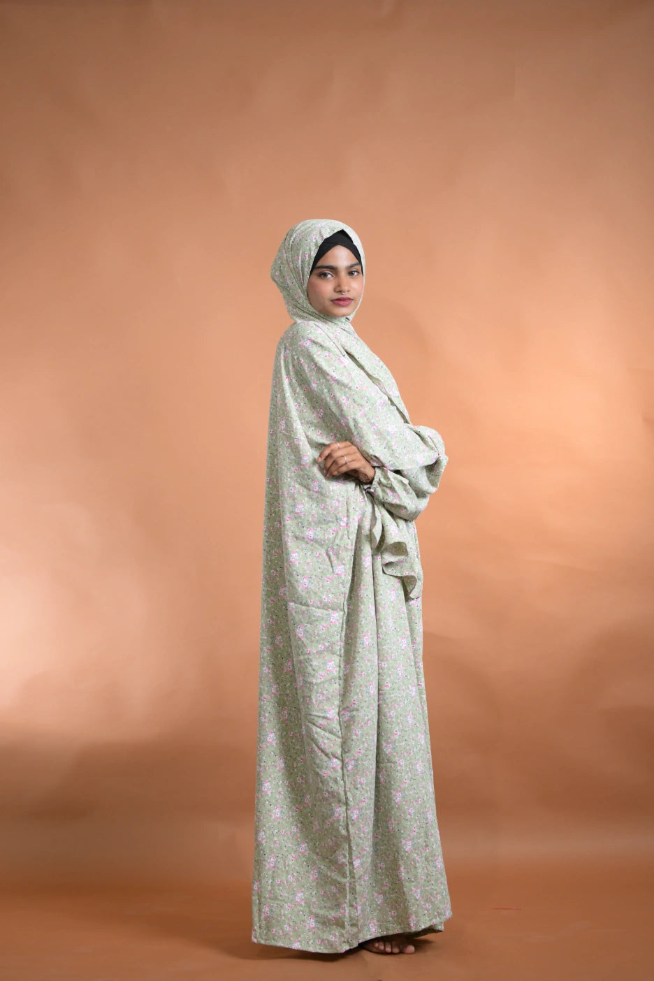 baraqah female floral  prayer abaya for women