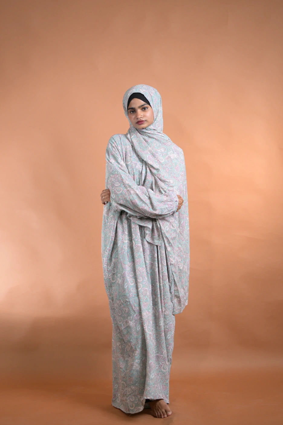 baraqah female floral  prayer abaya for women