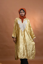 baraqah female golden velvet kashmiri traditional pheran for women