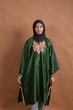 baraqah female silk green kashmiri traditional pheran for women