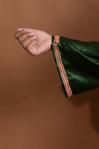 baraqah female silk green kashmiri traditional pheran for women