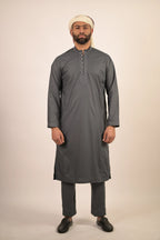grey color summer kurta pajama for men 
