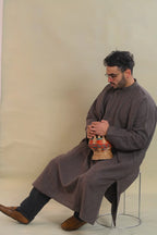 baraqah grey color men winter pheran 