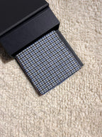 Sky Blue With Black Mini Checks Handmade Tweed
