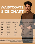 baraqah men winter waistcoat size chart