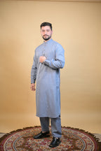 baraqah sky blue winter kurta pajama for men 