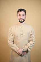 baraqah beige winter kurta pajama for men 