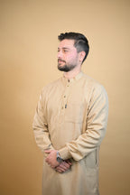 baraqah beige winter kurta pajama for men 