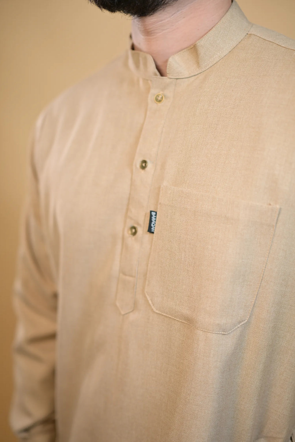 baraqah beige winter kurta pajama for men 